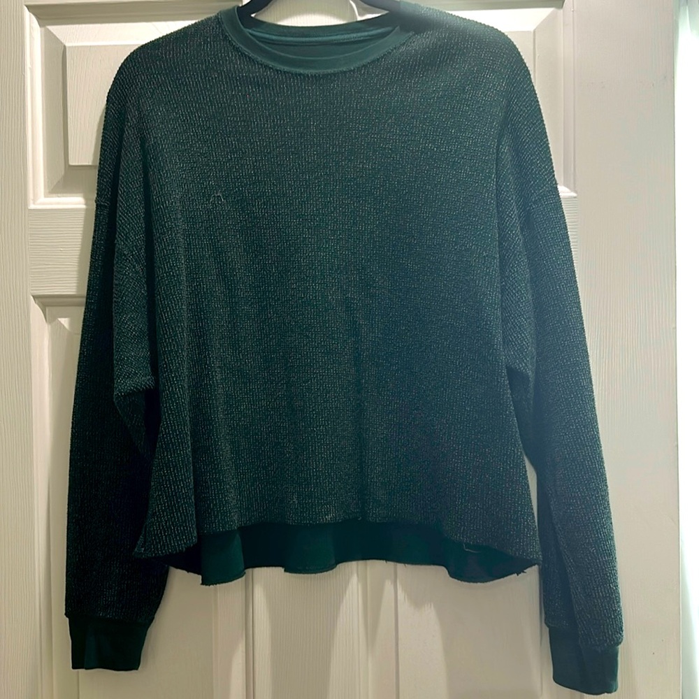 Nike green waffle long sleeve top